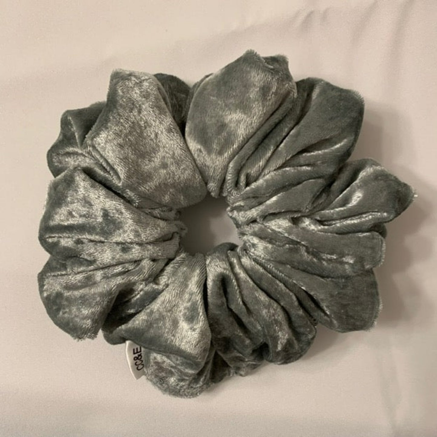 XL Velvet Silver Scrunchies