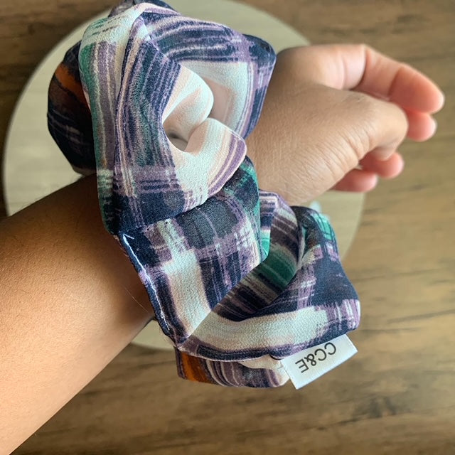 XL plaid Muti Colored Scrunchies