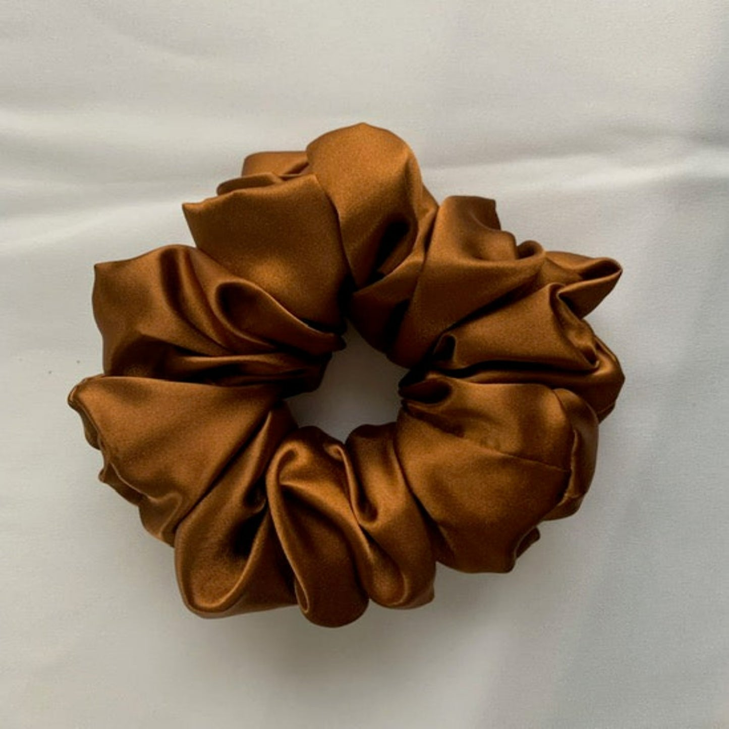 XL Mocha Satin Scrunchies