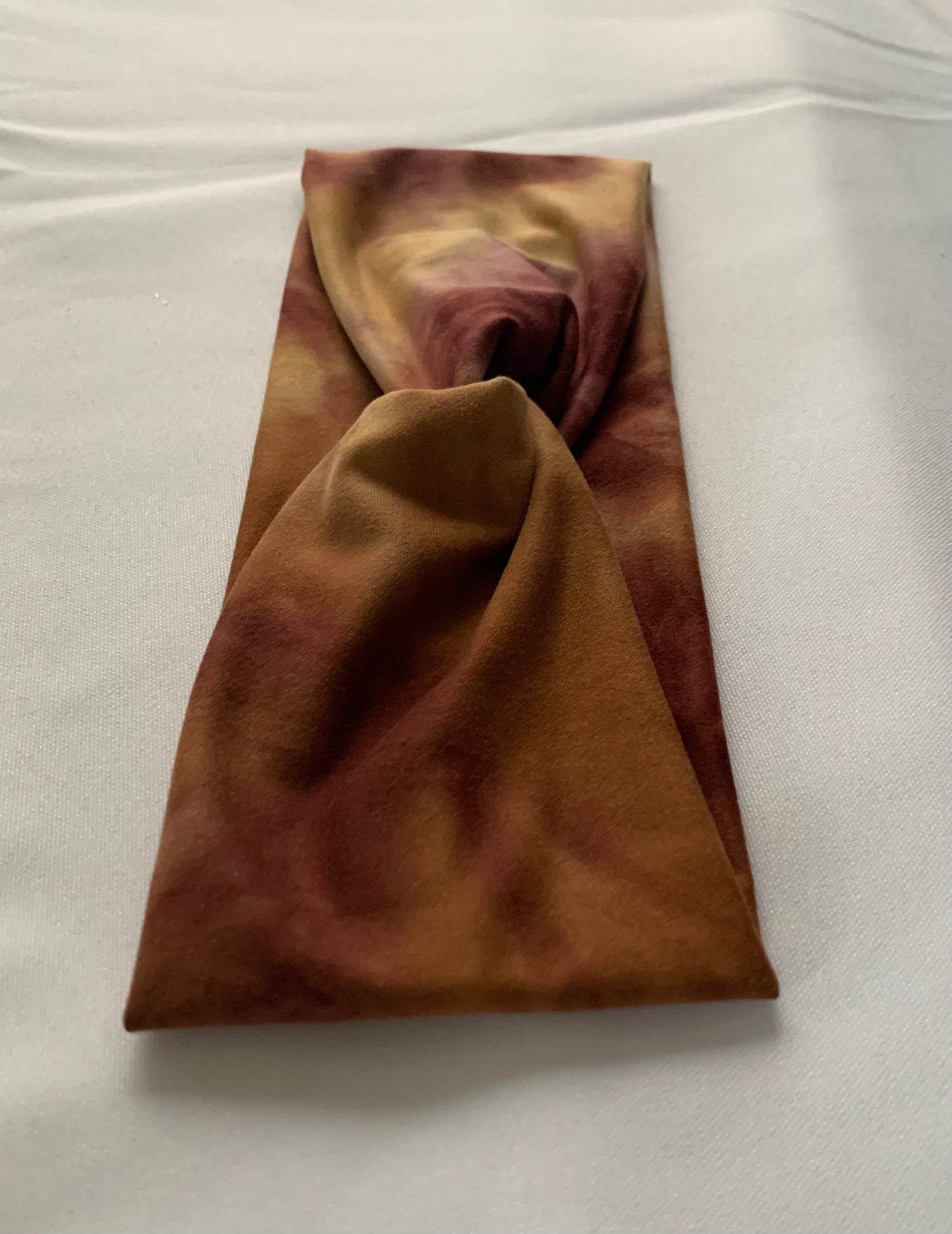 Plum/Tan Tie-Dyed twisted headband