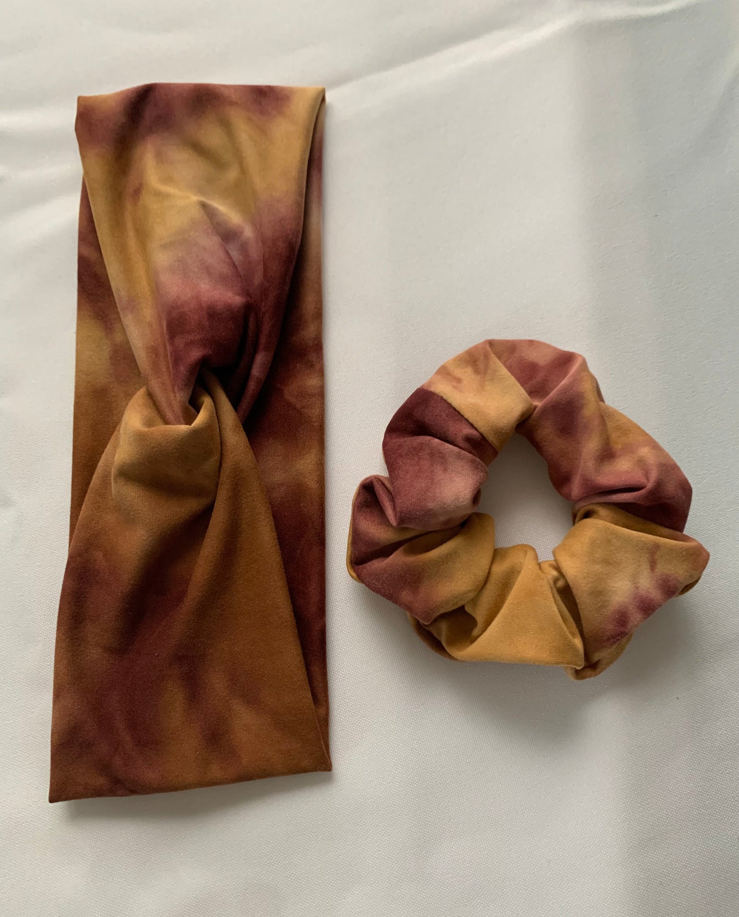 Plum/Tan Tie-Dyed twisted headband