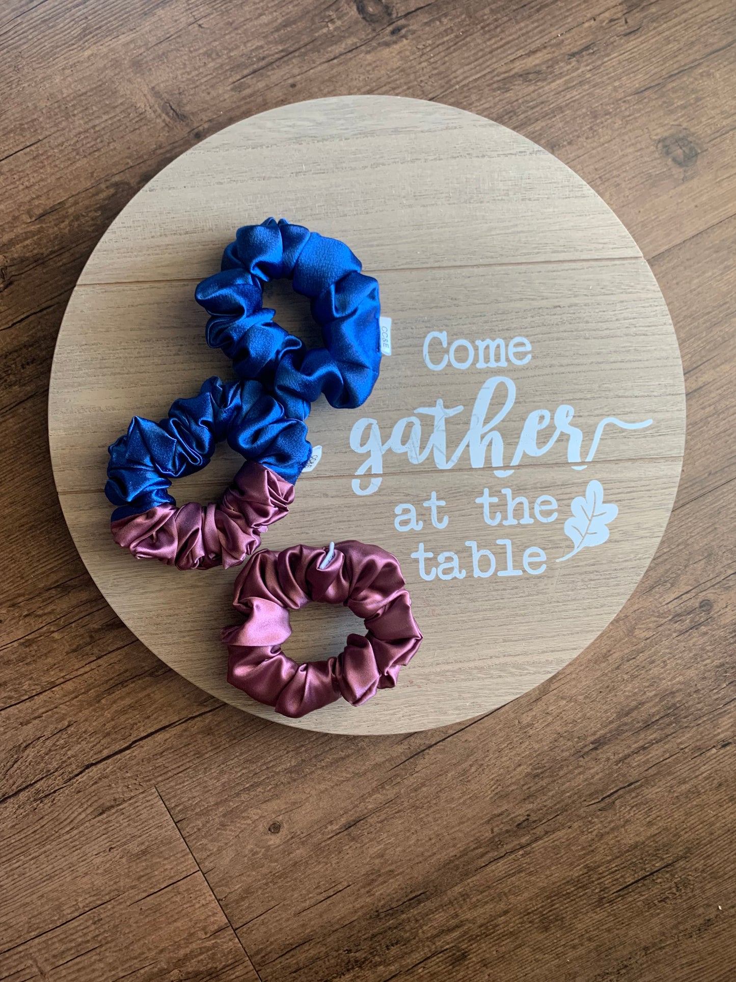 Royal and Mauve Two-Toned Scrunchies