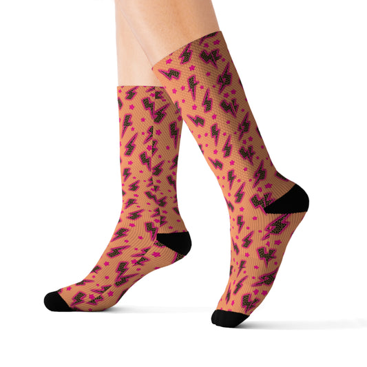 Cheetah Bolt Sublimation Socks