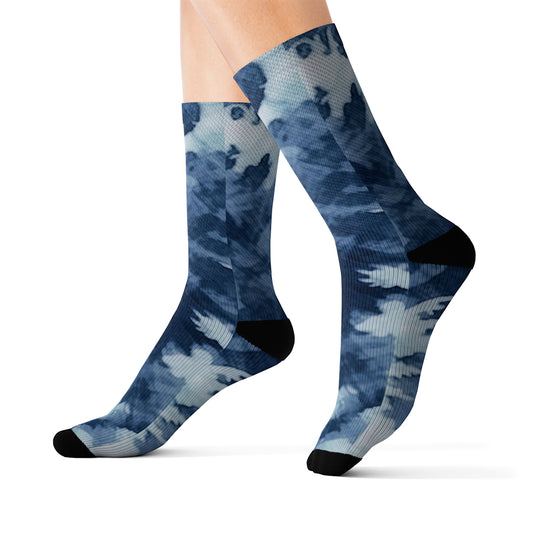 Ocean Wave Tie-Dye Sublimation Socks