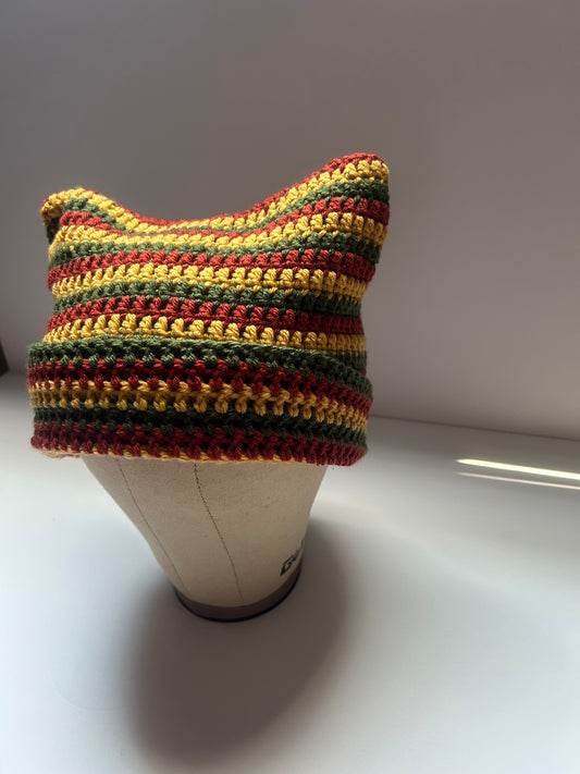 Crochet Cat Beanie- Multicolored 3