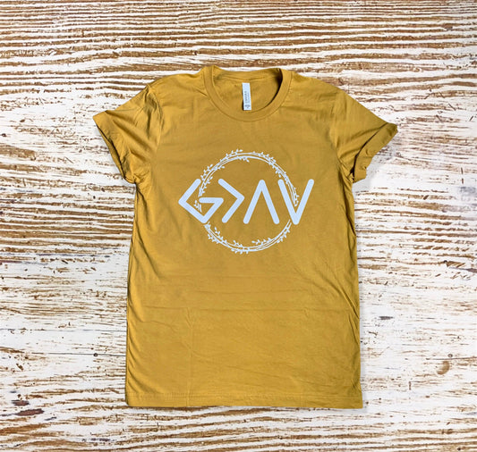 God is greater than the highs and lows t-shirt
