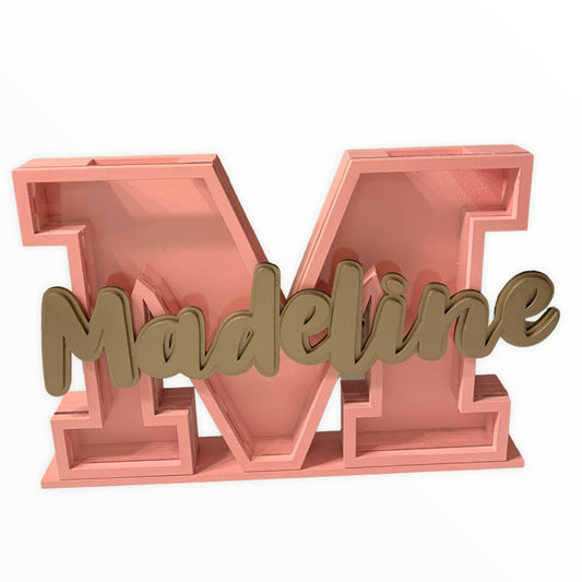 Custom Letter Bank With Painted Sides