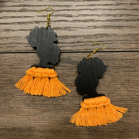 Afro Girl Tassel Earrings