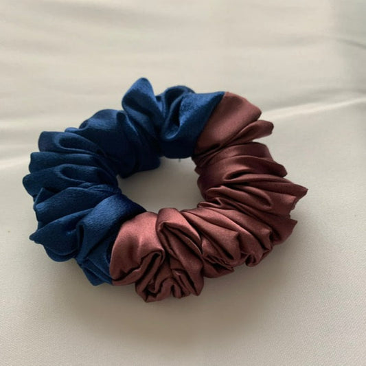 Royal and Mauve Two-Toned Scrunchies