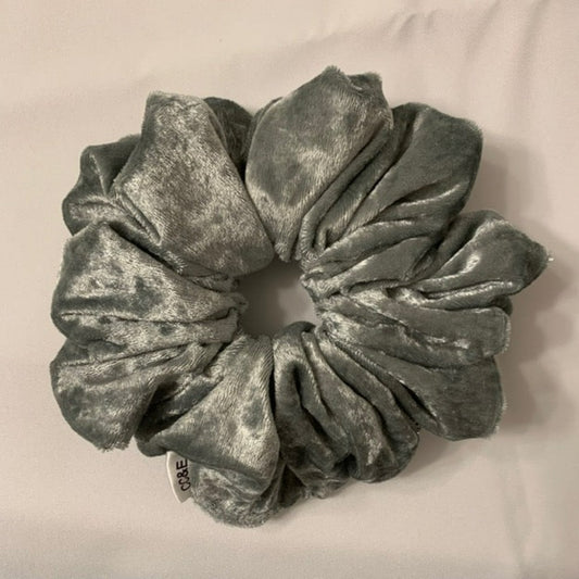 XL Velvet Silver Scrunchies