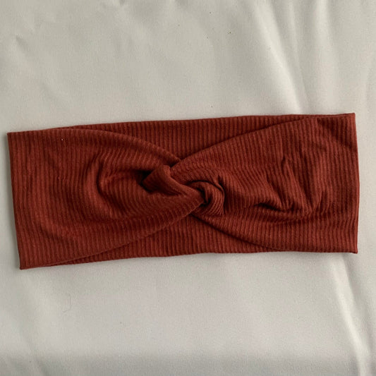 Terracotta Ribbed Twisted Headband